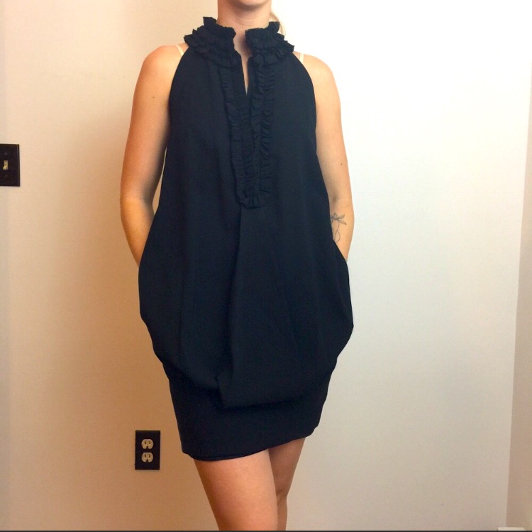 Robert Rodriguez Silk Ruffle Neck Cocktail Mini Halter Racerback Dress Holiday